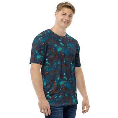 Blue Sky Galaxy Stars Space Abstract Clouds Men's T-shirt - kayzers