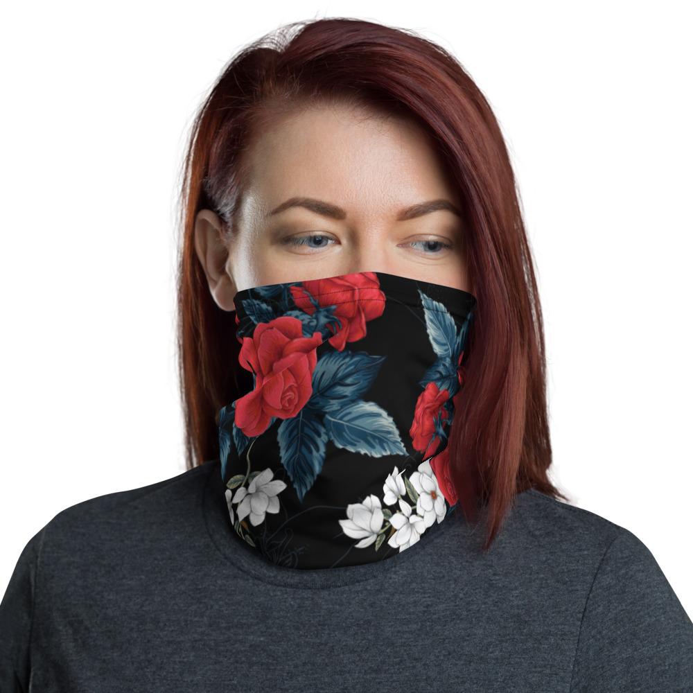 Roses Flowers Pattern Floral Neck Gaiter - kayzers