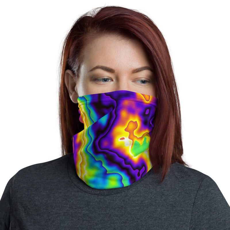Abstract Colorful Psychedelic Paint Dmt Lsd Neck Gaiter - kayzers