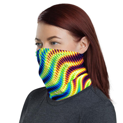 Colorful Waves Strings Lights Psychedelic Lsd Neck Gaiter - kayzers