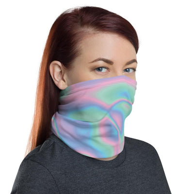 Cotton Candy Holographic Iridescence Clouds Neck Gaiter - kayzers