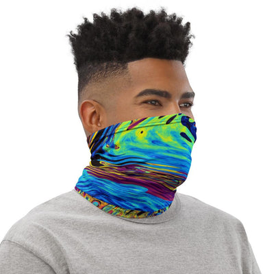 Abstract Colorful Paint Art Beach Waves Neck Gaiter - kayzers