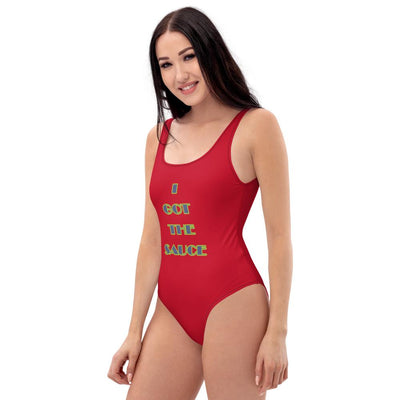 I Got The Sauce One-Piece Swimsuit, Saucy Red One Piece Swimsuit, Sexy Swimsuit, Sexy Saucy Swimsuit - kayzers