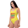 Lemony Yellow Zesty One-Piece Swimsuit, Yellow Zesty One Piece Swimsuit - kayzers