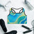 Blue Mint Green Abstract Holographic Iridescence Padded Sports Bra - kayzers