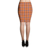 Orange Checks Plaid Pattern Women's Pencil Skirt - kayzers