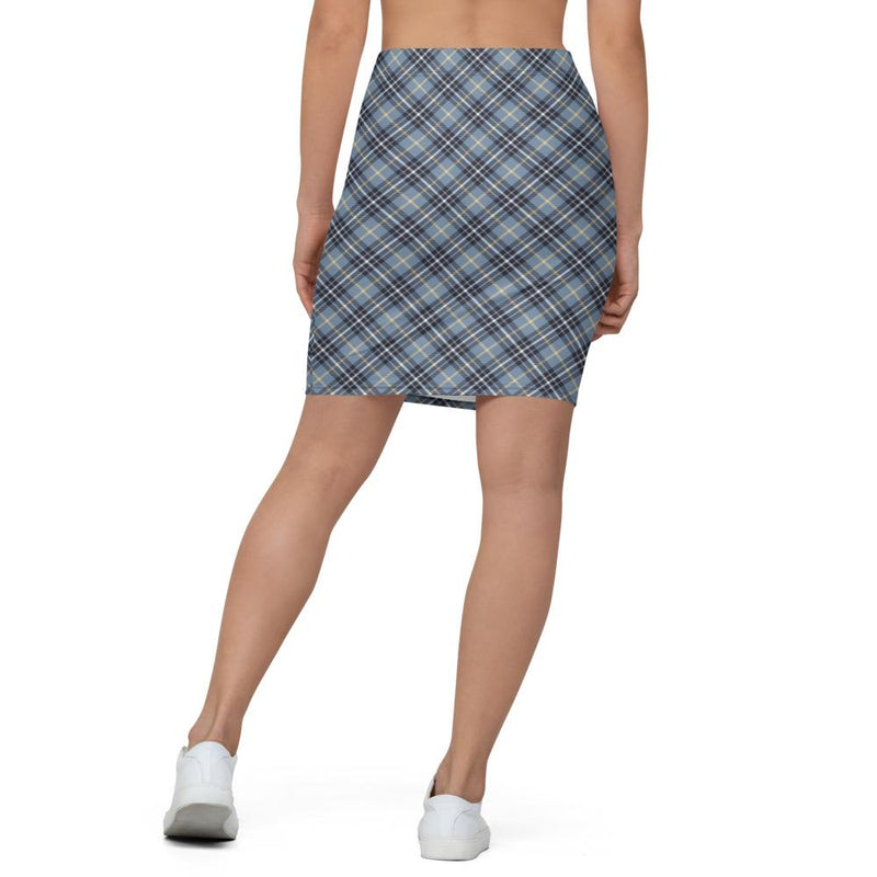 Gray Checks Plaid Pattern Women's Pencil Skirt - kayzers
