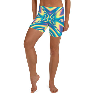 Psychedelic Abstract Waves Swirls Women's Shorts - kayzers