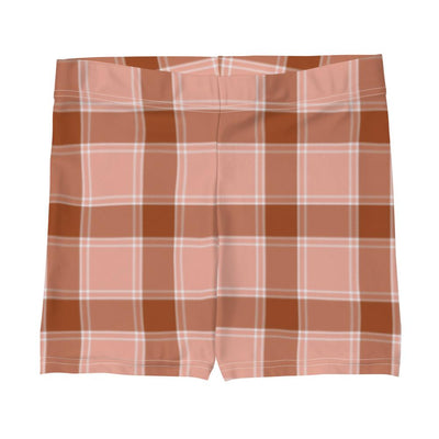 Summer Light Rose Pink Skin Tone Check Plaid Pattern Women's Shorts - kayzers