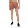 Orange Checks Plaid Pattern Women's Shorts - kayzers