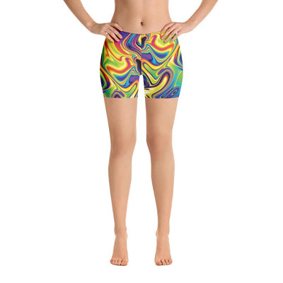 Liquid Paint Twirls Waves Abstract Paint Psychedelic Lsd Dmt Women's Shorts - kayzers