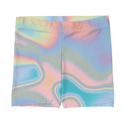 Holographic Iridescence Ombre Women's Shorts - kayzers
