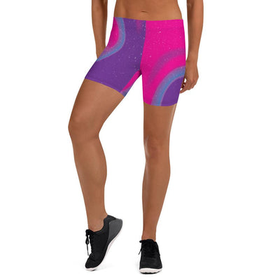 Galactic Ombre Iridescence Abstract Galaxy Women's Shorts - kayzers