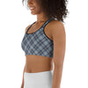 Gray Checks Plaid Pattern Women's Sports bra - kayzers