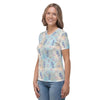 Sea Horse Pattern Women's T-shirt, Sea Horses Star Fish Shell Print Women's Top - kayzers