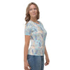 Sea Horse Pattern Women's T-shirt, Sea Horses Star Fish Shell Print Women's Top - kayzers