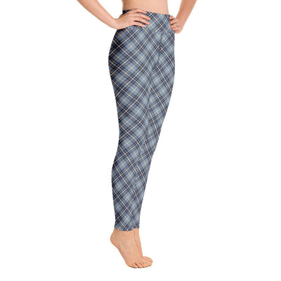 Gray Checks Plaid Pattern Women's Yoga Leggings - kayzers