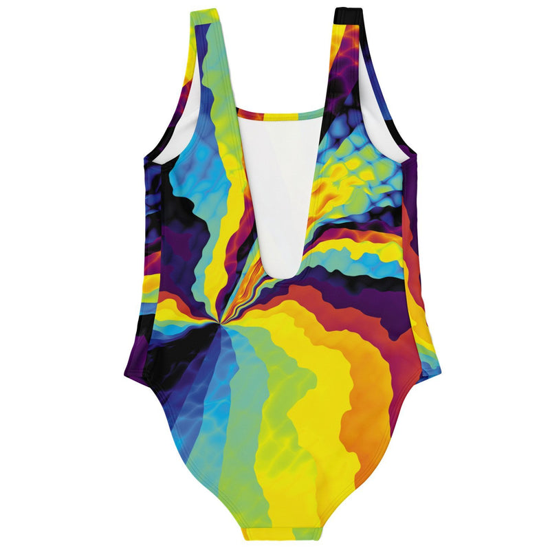Abstract Psychedelic Festival Print One Piece Swimsuit - kayzers