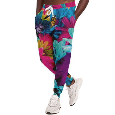 Floral Butterfly Colorful Print Unisex Joggers - kayzers