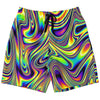 Liquid Paint Swirls Waves Long Men's Fashion Shorts - kayzers