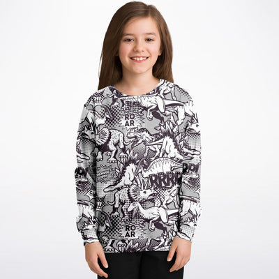 Comic Pop Art Dinosaurs Print Sweatshirt - kayzers