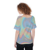 Abstract Cloud Iridescence Holographic Print Women's Top