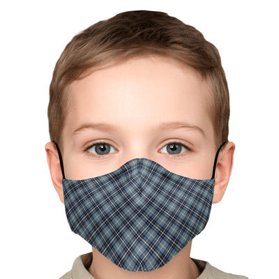 Grey And Black Check Plaid Print Adult Youth Kids Children Adjustable Face Mask With Filter - kayzers
