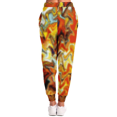 Athletic Retro Colorful Pixeled Halftone Liquid Waves Triangles Abstract Dance Edm Print Unisex Joggers - kayzers
