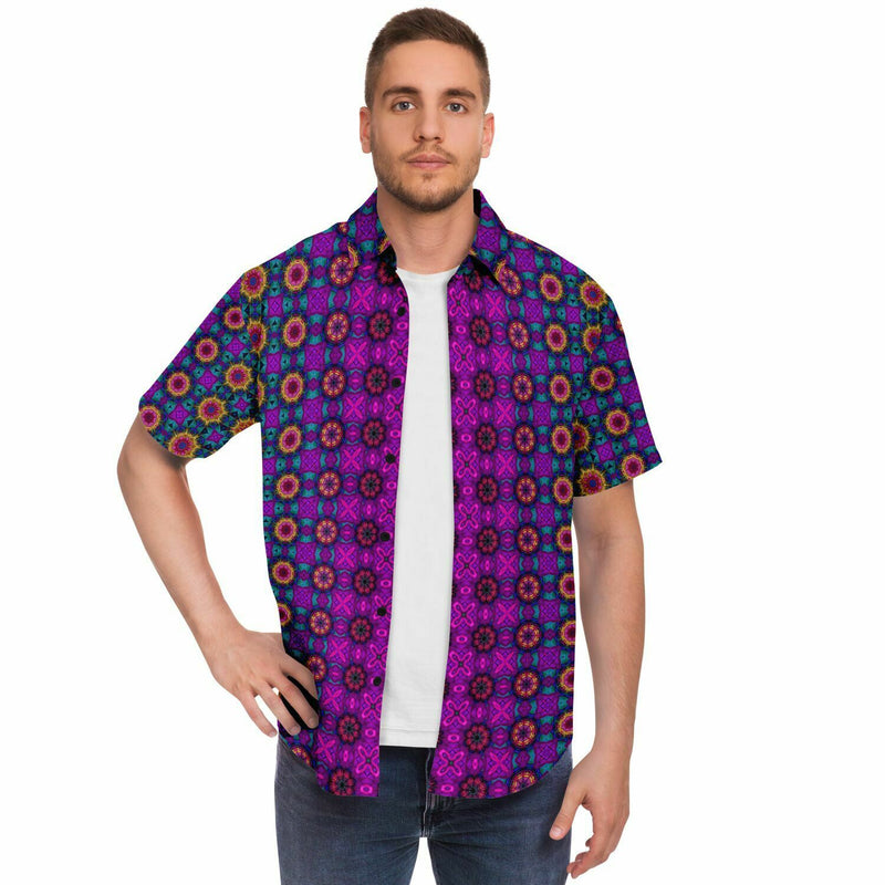 Ethnic Mandala Print Men's Button Down Shirt - kayzers