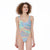 Ombre Iridescence Abstract Holographic Print Women's High Cut One-piece Swimsuit