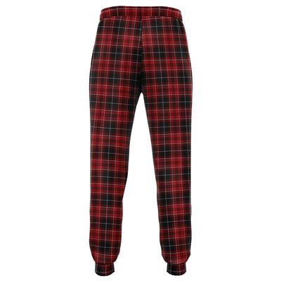 Red Plaid Unisex Joggers, Fashion Joggers, Workout Joggers