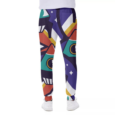 Abstract Fresh Colorful Shapes Print Men's Sweatpants