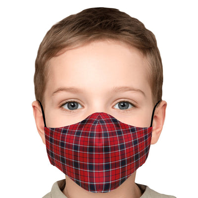 Red And Black Plaid Check Print Adult Youth Kids Children Adjustable Face Mask With Filter - kayzers