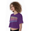 Purple Unfuckwithable Print Cropped T-Shirt, Unfuckwithable Crop Top