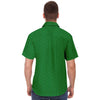 Parakeet Green Floral Geometric Print Men's Short Sleeve Button Down Shirt - kayzers