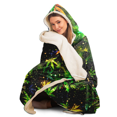 Cannabis Psychedelic Weed Hooded Blanket - kayzers