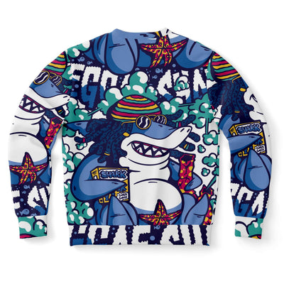 Cool Rasta Shark Brushed Fleece Sweatshirt - kayzers