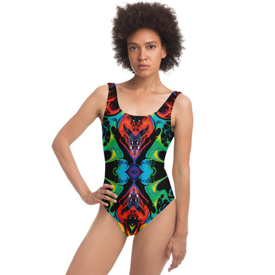 Psychedelic Trippy Botanical Alien Dmt One Piece Swimsuit - kayzers