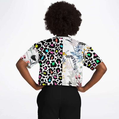 Leopard Floral Cropped Football Jersey - kayzers