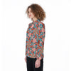 Retro 60's 70's Hipster Geometric Hippie Flower Pattern Women's Shirt