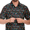 Dark Tropical Leaves Pattern Men's Shirt - kayzers