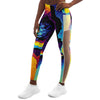 Colorful Psychedelic Rainbow Pinch Swirl Trippy Mesh Pocket Leggings - kayzers