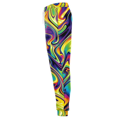 Abstract Liquid Psychedelic Lsd Dmt Trippy Waves Twirls Paint Print Unisex Fleece Joggers - kayzers