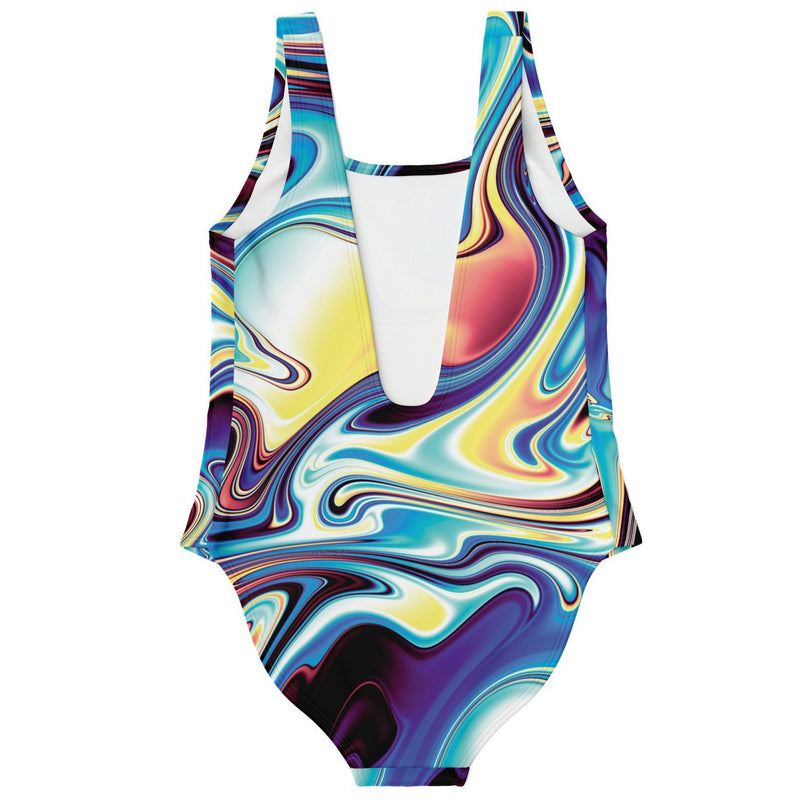 Liquid Psychedelic Print One Piece Swimsuit - kayzers