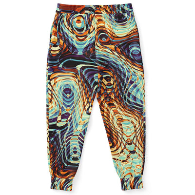 Sporty Abstract Paint Liquid Ripple Waves Texture Graphic Psychedelic Joggers - kayzers