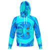 Colorful Aqua Blue Hoodie Abstract Art Psychedelic Trippy Pullover