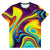 Colorful Vibe Sporty Liquid Paint Strokes Psychedelic Waves Abstract Unisex T-shirt - kayzers
