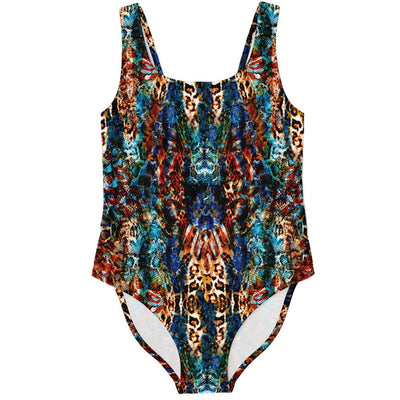 Abstract Art Forest Floral Animal Print One Piece Swimsuit