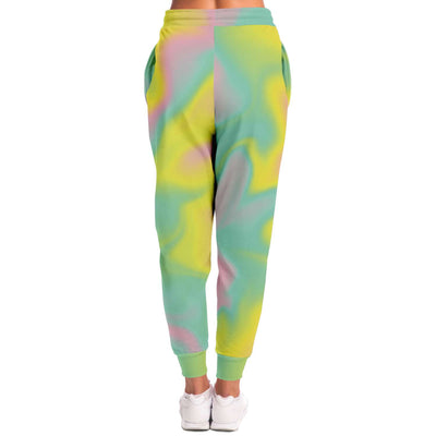 Pink Mint Green Yellow Tinge Hues Ombre Iridescence Holographic Colorful Unisex Joggers - kayzers