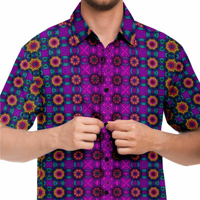 Ethnic Mandala Print Men's Button Down Shirt - kayzers